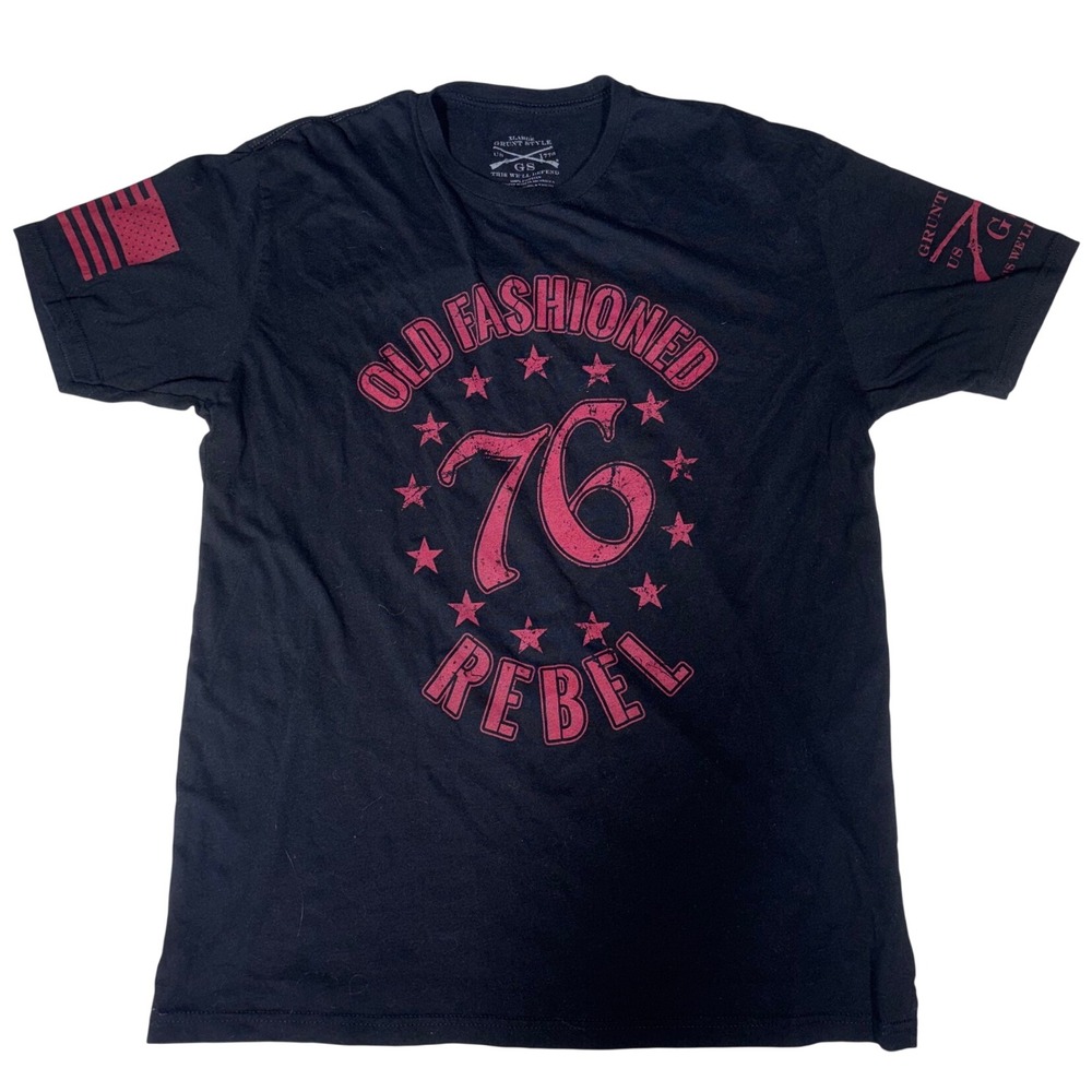 Patriotic American Military Grunt Style XL Old Fashioned Rebel 76 Graphic TShirt